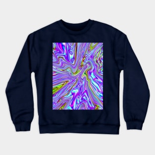 Multicolored Fluid Paint Pour Psychedelic Pattern Crewneck Sweatshirt